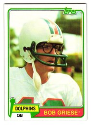 1981 Topps Bob Griese Football Card Dolphins