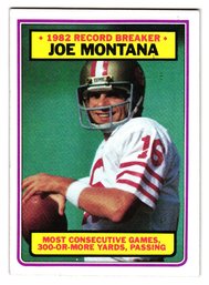 1983 Topps Joe Montana '82 Record Breaker Football Card 49ers