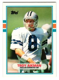1989 Topps Traded Troy Aikman Rookie Football Card Cowboys