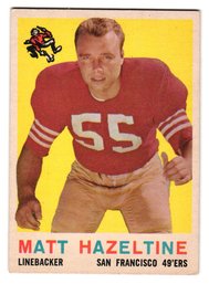 1959 Topps Matt Hazeltine Football Card 49ers