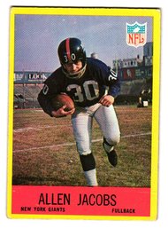 1967 Philadelphia Allen Jacobs Football Card Giants