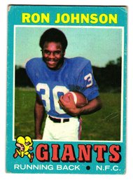 1971 Topps Ron Johnson Rookie Football Card Giants