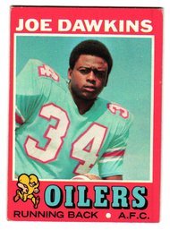 1971 Topps Joe Dawkins Rookie Football Card Oilers