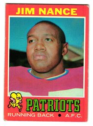 1971 Topps Jim Nance Football Card Patriots
