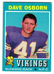 1971 Topps Dave Osborn Football Card Vikings