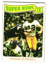 1975 Topps Super Bowl IX Football Card Steelers / Vikings