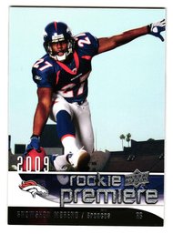 2009 Upper Deck Knowshon Moreno Rookie Football Card Broncos
