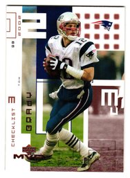 2002 Upper Deck MVP Tom Brady Checklist Football Card Patriots