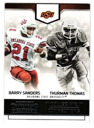 2016 Panin Contenders Draft Picks Barry Sanders / Thurman Thomas Collegiate Connections Football Card OSU