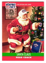 1990 Pro Set Santa Claus Head Coach Football Card
