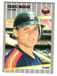 1989 Fleer Craig Biggio Rookie Baseball Card Astros