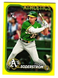 2024 Topps Tyler Soderstrom Rookie Yellow Parallel Baseball Card A's