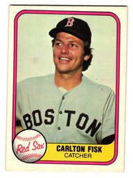 1981 Fleer Carlton Fisk Baseball Card Red Sox
