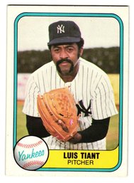 1981 Fleer Luis Tiant Baseball Card Yankees