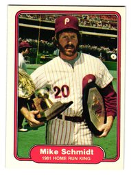 1982 Fleer Mike Schmidt 1981 Home Run King Baseball Card Phillies