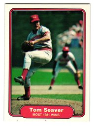 1982 Fleer Tom Seaver 1981 Most Wins Baseball Card Reds