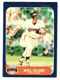 1986 Fleer Update Will Clark Rookie Baseball Card Giants