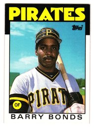 1986 Topps Traded Barry Bonds Rookie Baseball Card Pirates