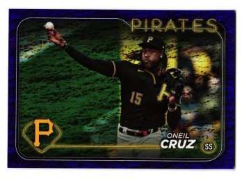 2024 Topps #'D /799 Oneil Cruz Purple Shimmer Parallel Baseball Card Pirates