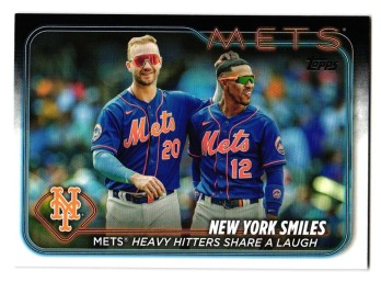 2024 Topps Pete Alonso / Francisco Lindor New York Smiles Baseball Card Mets