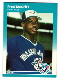 1987 Fleer Update Fred McGriff Rookie Baseball Card Blue Jays