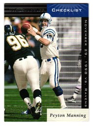 1999 Donruss Peyton Manning Checklist Football Card Colts