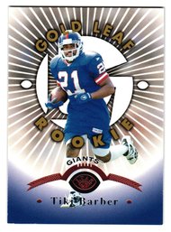 1997 Gold Leaf Tiki Barber Rookie Football Card Giants