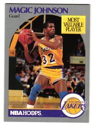 1990 NBA Hoops Magic Johnson MVP Basketball Card Lakers