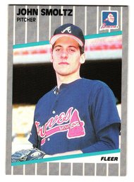 1989 Fleer John Smoltz Rookie Baseball Card Braves