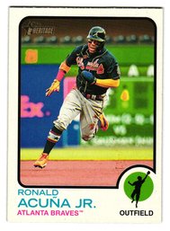 2022 Topps Heritage Ronald Acuna Jr. Baseball Card Braves