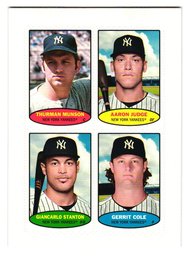 2023 Topps Heritage 1974 Baseball Stamps Yankees Munson / Judge / Stanton  Cole Insert Baseball Card