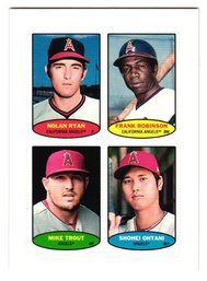 2023 Topps Heritage 1974 Baseball Stamps Angels Ryan / Robinson / Trout  Ohtani Insert Baseball Card