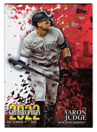 2023 Topps Aaron Judge '22 Greatest Hits Insert Baseball Card Yankees