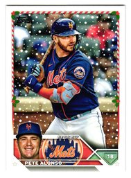 2023 Topps Holiday Pete Alonso Baseball Card Mets