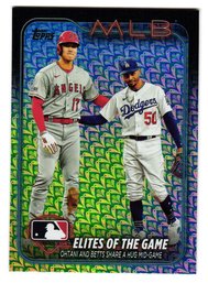 2024 Topps Holiday Foil Parallel Shohei Ohtani / Mookie Betts Elites Of The Game Baseball Card
