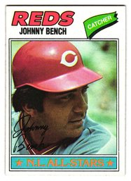 1977 Topps Johnny Bench All-Star Baseball Card Reds