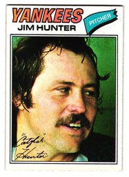 1977 Topps Jim 'Catfish' Hunter Baseball Card Yankees