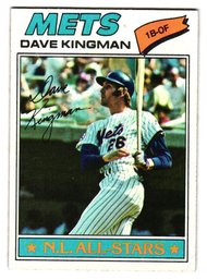 1977 Topps Dave Kingman All-Star Baseball Card Mets