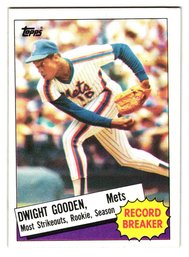 1985 Topps Dwight Gooden Rookie Record Breaker Baseball Card Mets