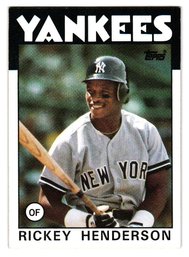 1986 Topps Rickey Henderson Baseball Card Yankees