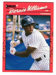 1990 Donruss Bernie Williams Rookie Baseball Card Yankees