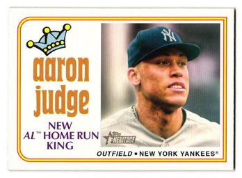 2023 Topps Heritage Aaron Judge 'New A.L. Home Run King' Baseball Card Yankees