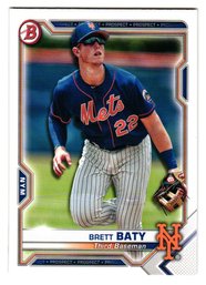 2021 Bowman Brett Baty Prospect Baseball Card Mets