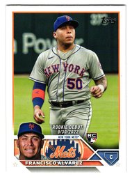 2023 Topps Francisco Alvarez Rookie Debut Baseball Card Mets