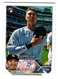 2023 Topps Anthony Volpe Rookie Debut Baseball Card Yankees