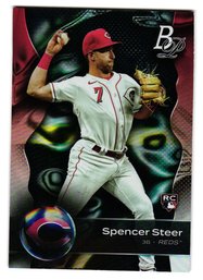 2023 Bowman Platinum Spencer Steer Rookie Baseball Card Reds