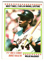 1978 Topps Willie McCovey '77 Record Breaker Baseball Card Giants