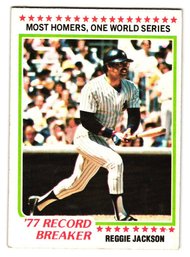 1978 Topps Reggie Jackson '77 Record Breaker Baseball Card Yankees