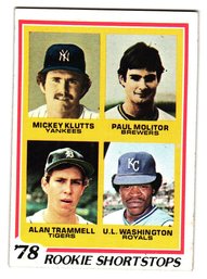1978 Topps Paul Molitor / Alan Trammell Rookie Baseball Card Brewers / Tigers