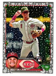 2023 Topps Holiday Matt McLain Rookie Metallic Parallel Baseball Card Reds